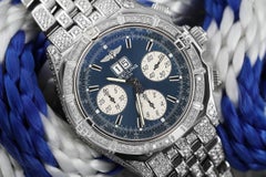 Breitling Crosswind Chronograph Automatic Fully Iced Out Men's Watch A44355
