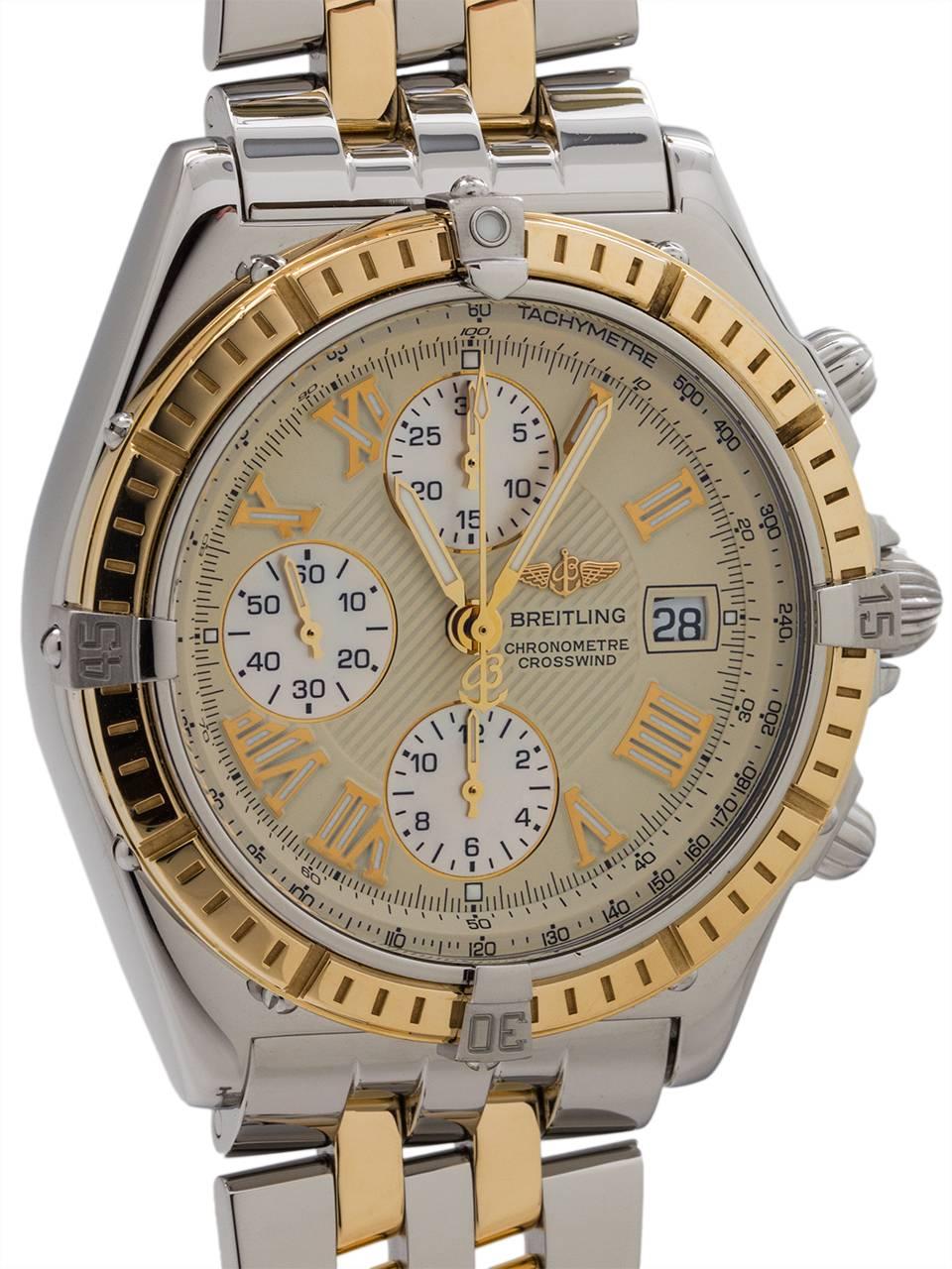 Breitling Crosswind ref# D13355 SS/18K circa 2003 B & P In Excellent Condition In West Hollywood, CA