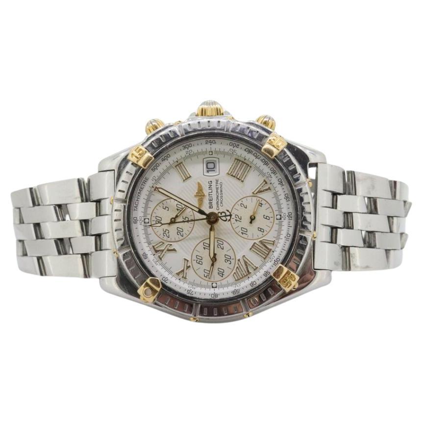 Breitling Crosswind Stainless Steel White Dial Gold Tone 43mm Watch B13355 Box For Sale at 1stDibs breitling crosswind b13355 breitling crosswind chronograph breitling b13355