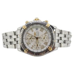Breitling Crosswind Edelstahl Weißes Zifferblatt Goldfarbene 43mm Uhr B13355 Box mit Crosswind-Schachtel
