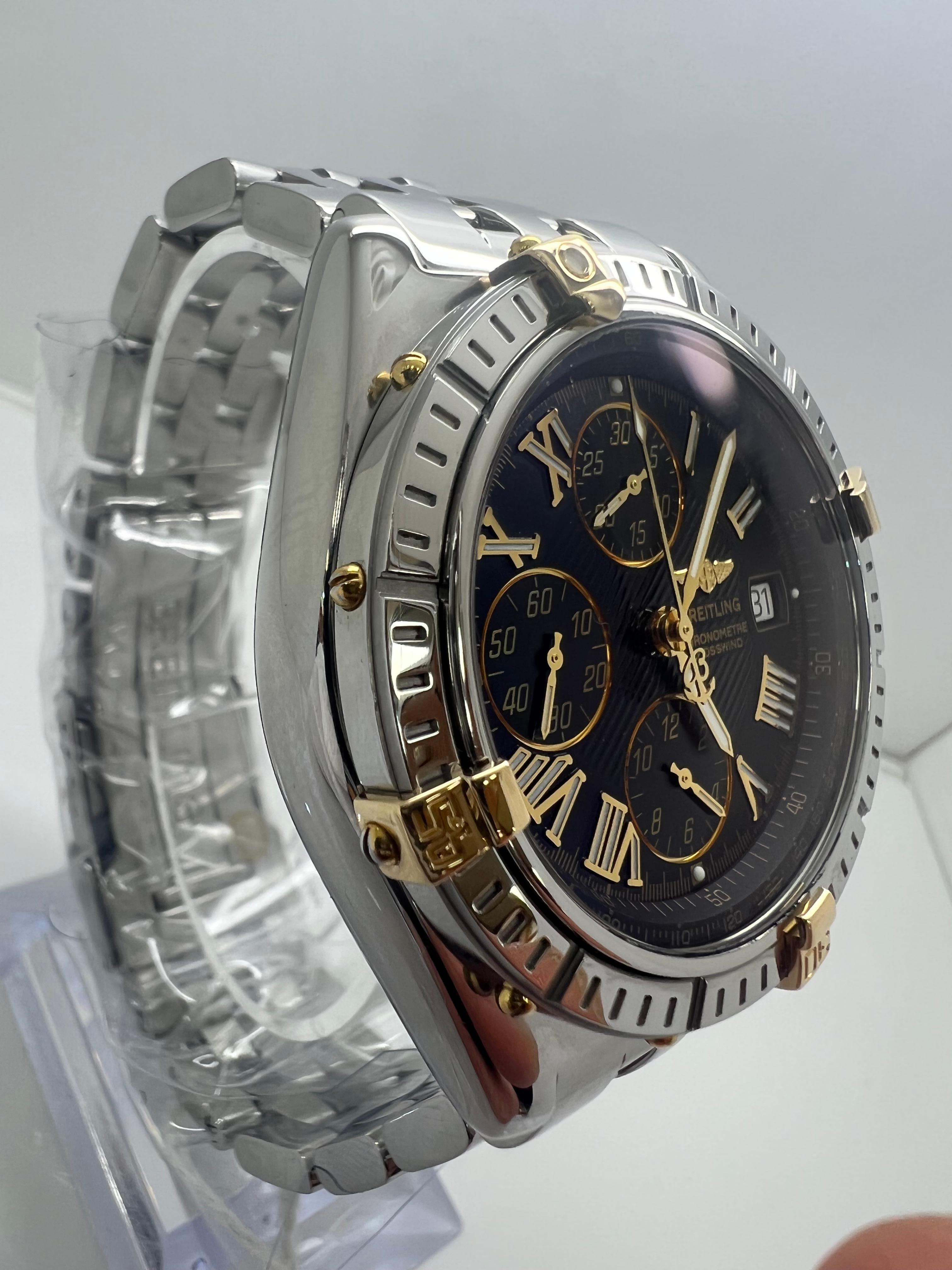 Breitling Crosswing Chronograph Zweifarbige Herrenuhr im Zustand „Hervorragend“ in New York, NY