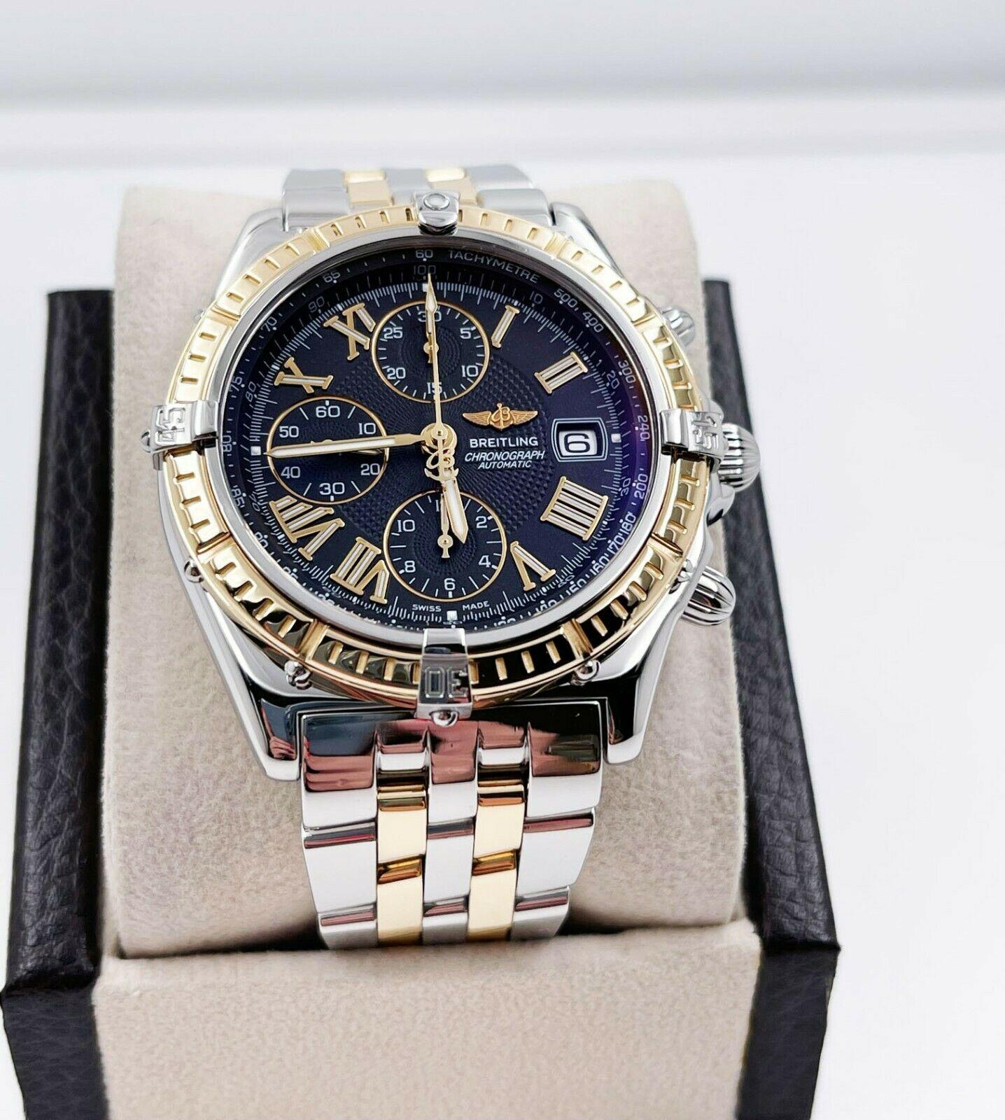 Breitling D13055 Crosswind 18K Yellow Gold Stainless Steel with Box In Excellent Condition In San Diego, CA