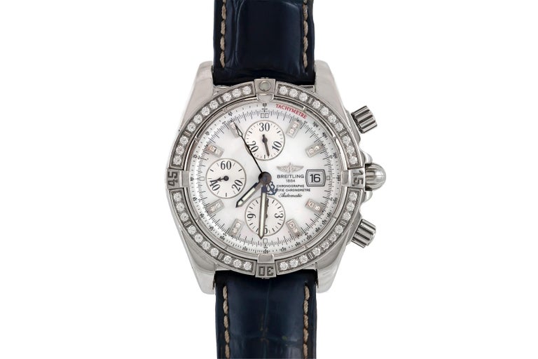 Breitling Diamond Bezel Platinum Watch For Sale at 1stDibs breitling