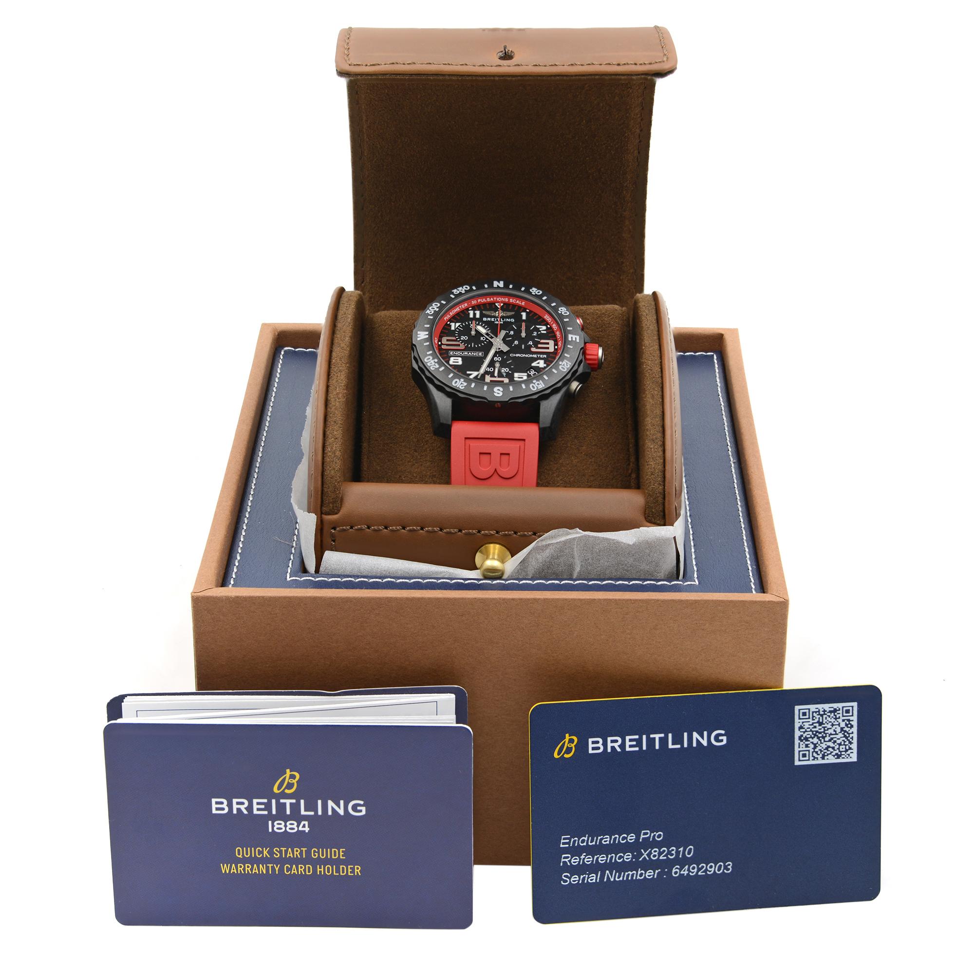 Breitling Endurance Pro Breitlight Red Black Dial Quartz Men Watch X82310D91B1S1 In New Condition For Sale In New York, NY