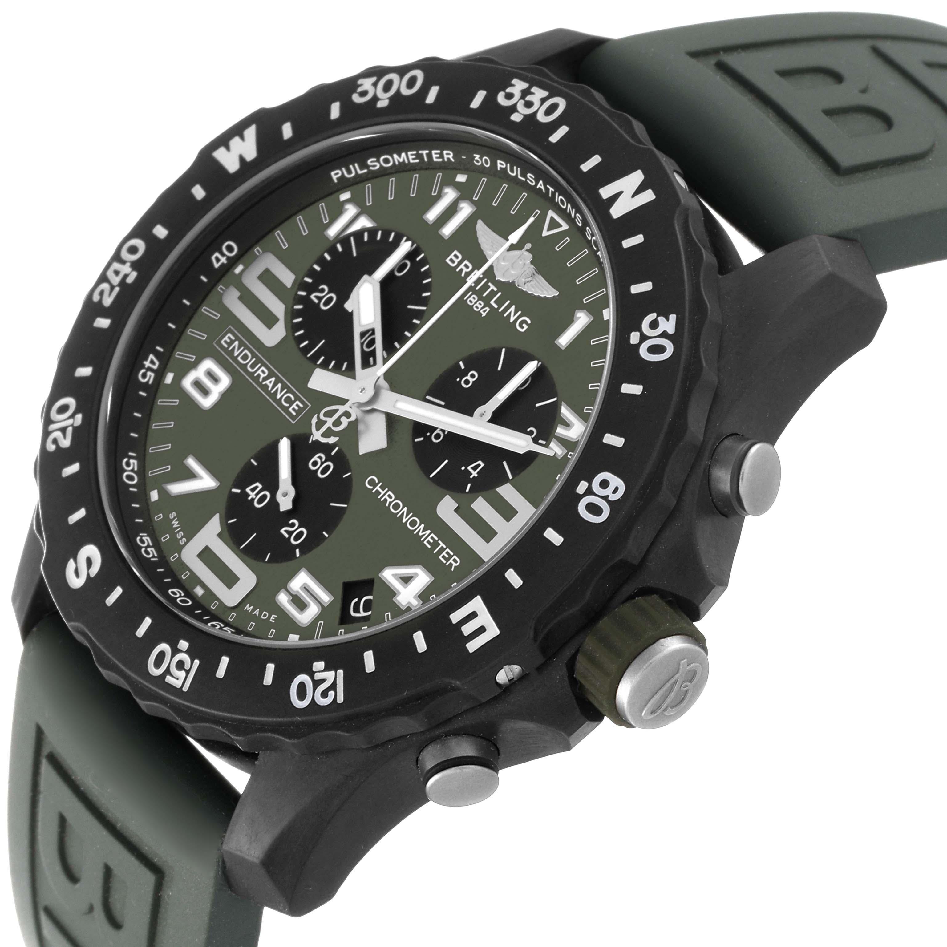 Breitling Endurance Pro Green Breitlight Mens Watch X82310 In Excellent Condition In Atlanta, GA