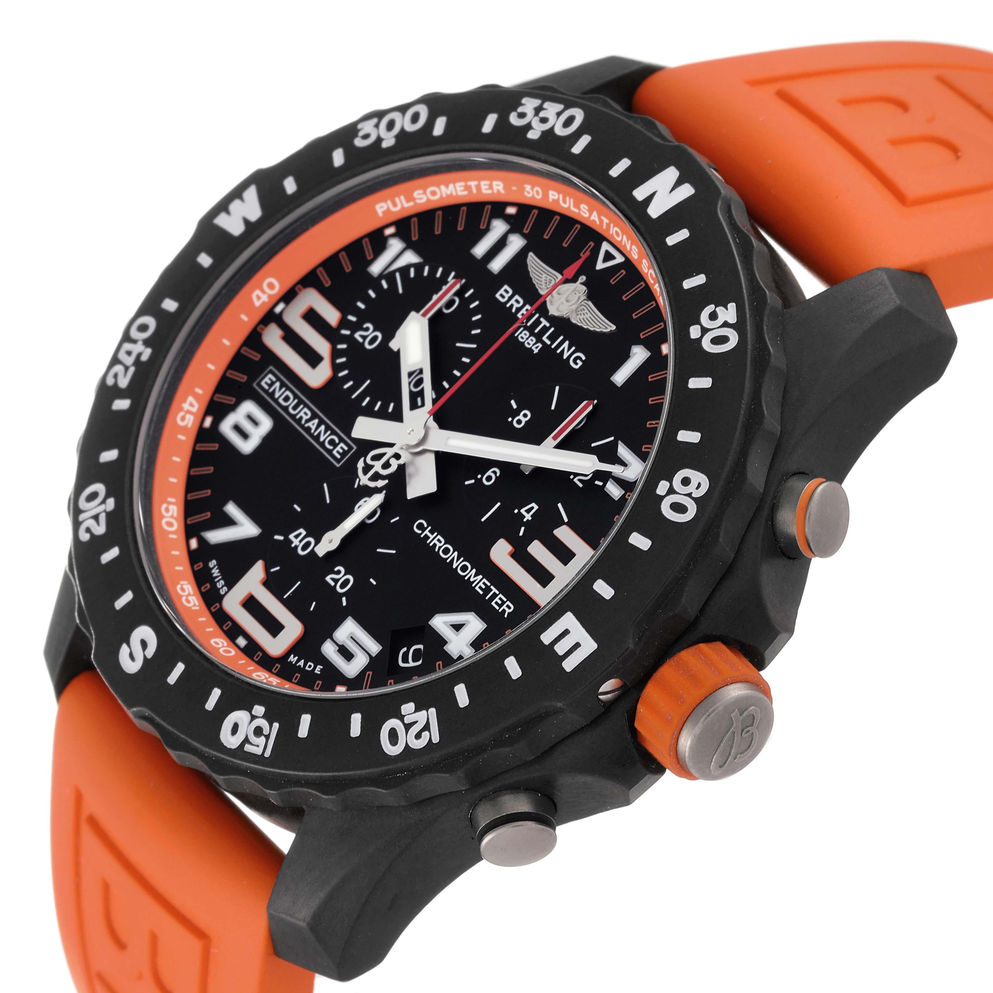 Men's Breitling Endurance Pro Orange Breitlight Mens Watch X82310 Card