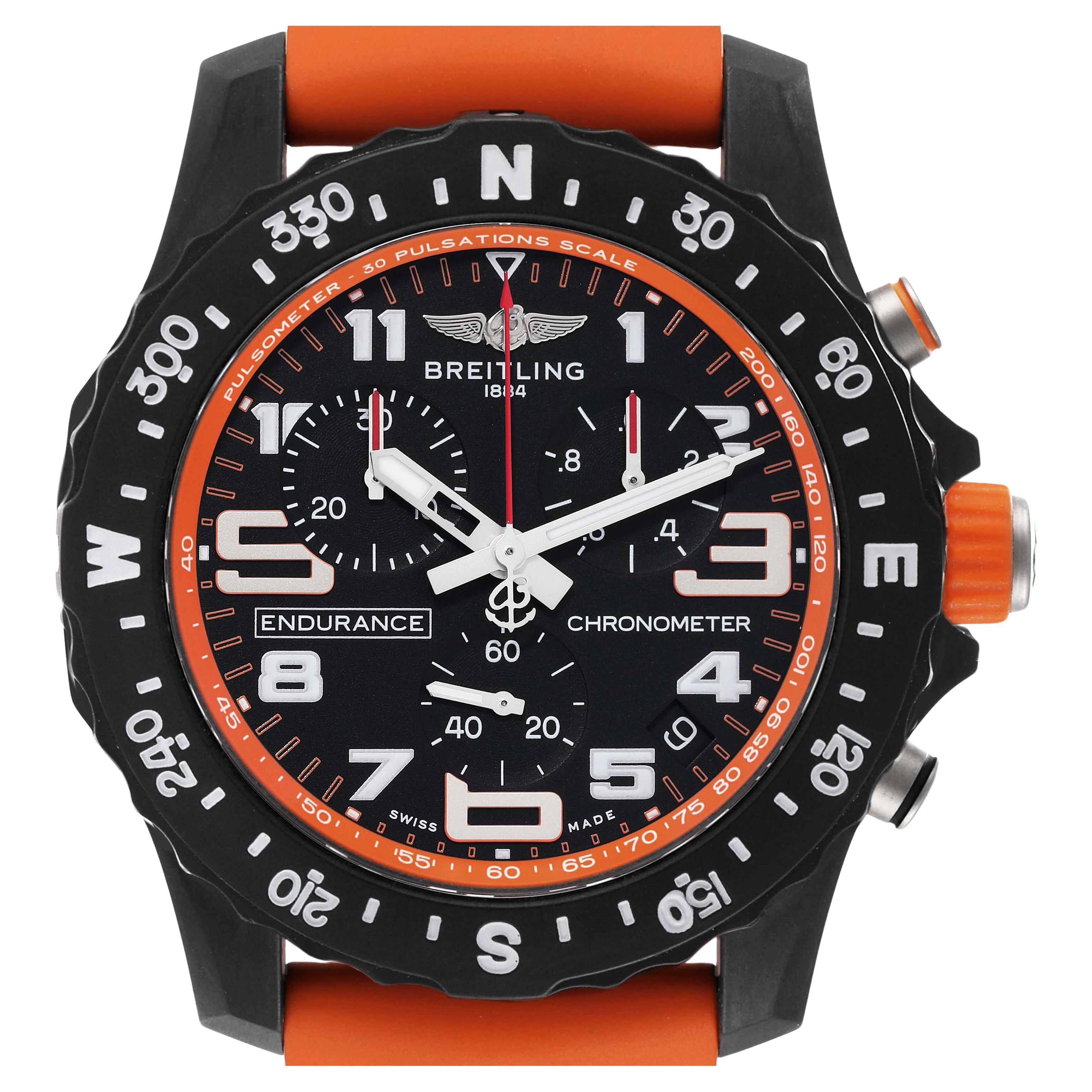 Breitling Endurance Pro Orange Breitlight Mens Watch X82310 Card