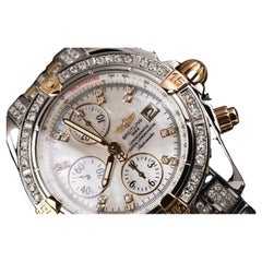 Used Breitling Evolution Chronomat Two Tone Diamond Watch with Mother Of Pearl Dial