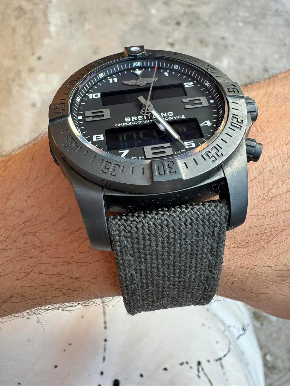 Breitling Exospace B55 Connected Black Titanium Chronograph Armband Textile For Sale 5