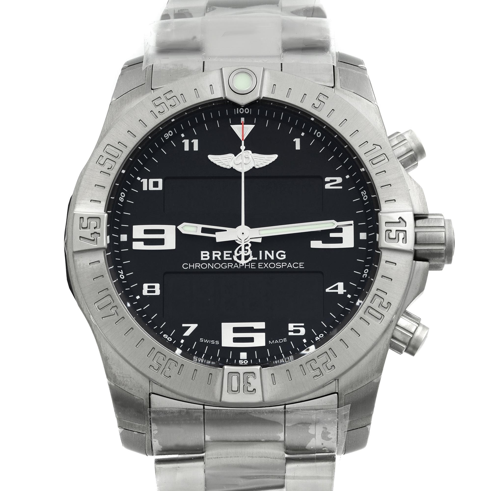 This watch is new. Comes with manufacturers packaging and documentations. Backed by a 3 year Chronostore warranty.
Details:
MSRP 7685
Brand Breitling
Model Number EB5510H1/BE79-181E
Department Men
Style Luxury, Sport
Band Color Gray
Dial Color