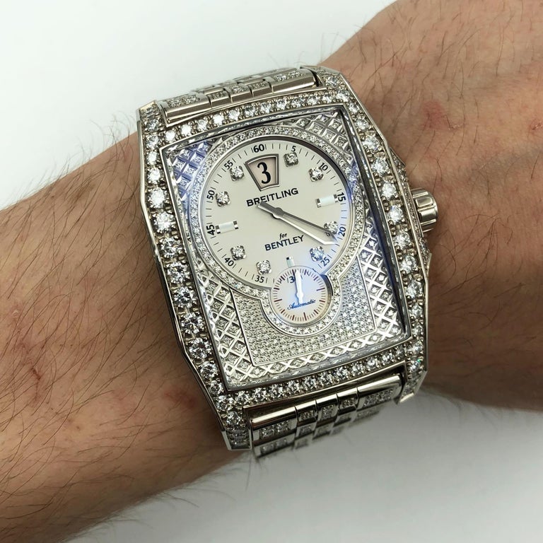 Breitling Flying B Diamond White Gold Automatic Watch J2836263/E512