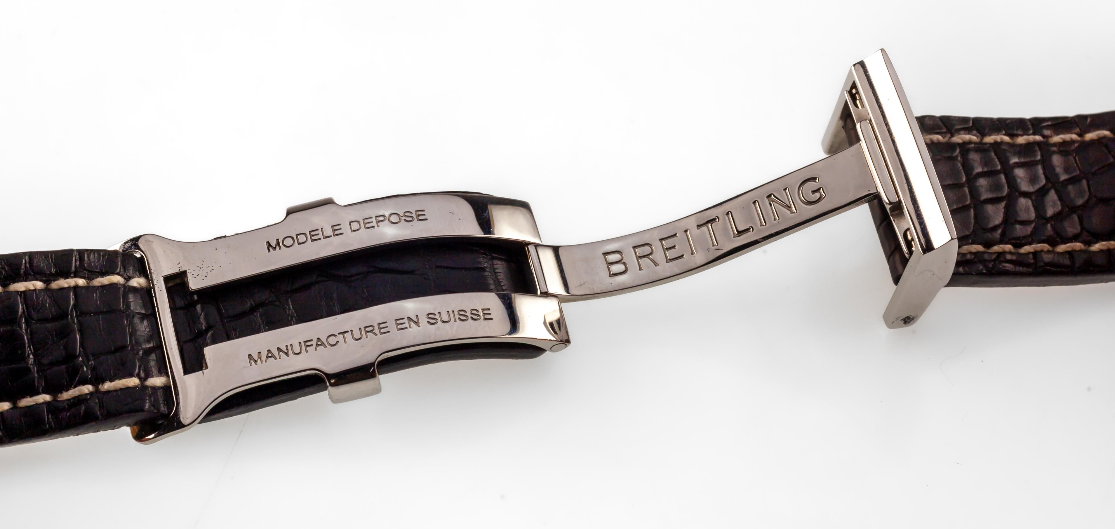 Breitling für Bentley Mark VI Chronograph Moonphase SS Uhr Extraband P19362 im Angebot 3