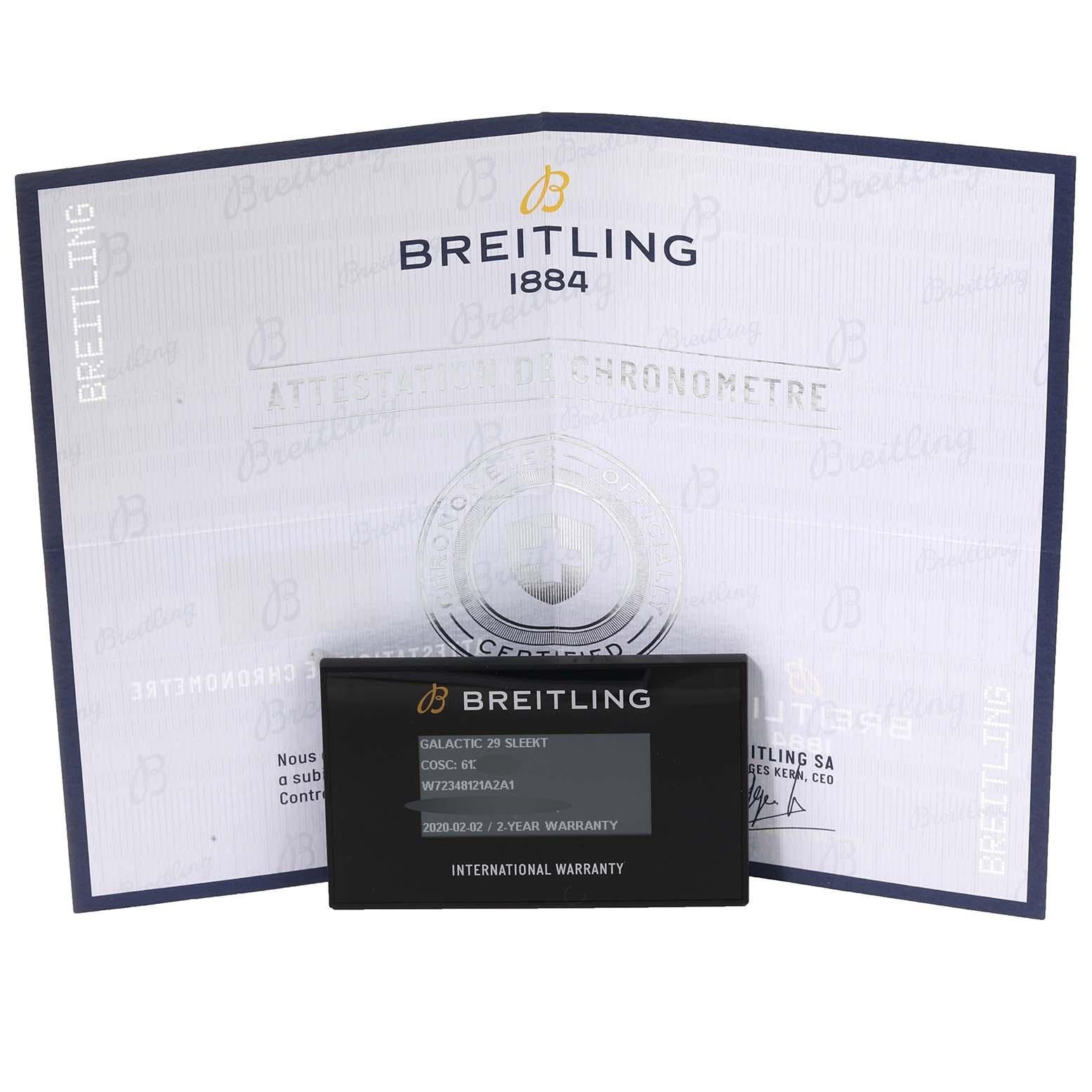 Breitling Galactic 29mm MOP Diamant Zifferblatt Stahl Damenuhr W72348 Ungetragen im Angebot 7