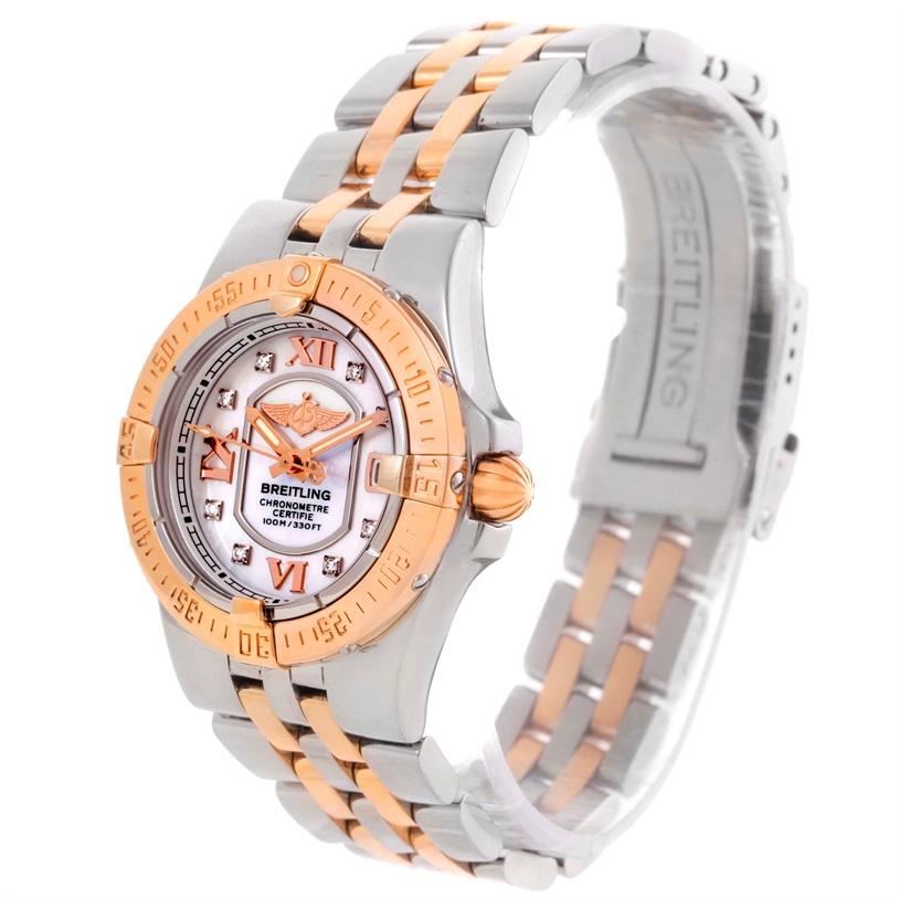 Breitling Galactic 30 Ladies Steel 18 Karat Rose Gold Diamond Watch C71340 4