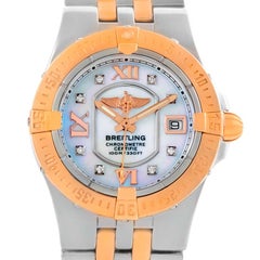 Breitling Galactic 30 Ladies Steel 18 Karat Rose Gold Diamond Watch C71340