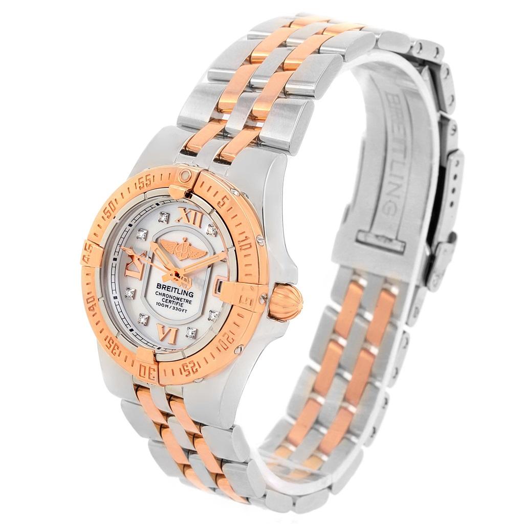 Women's Breitling Galactic 30 Steel Rose Gold Diamond Dial Womens Watch C71340