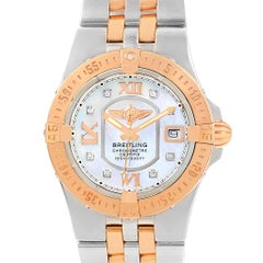 Breitling Galactic 30 Steel Rose Gold Diamond Dial Womens Watch C71340