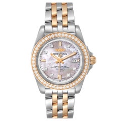 Breitling Galactic 32 Steel Rose Gold MOP Diamond Ladies Watch C71330 Box Papers