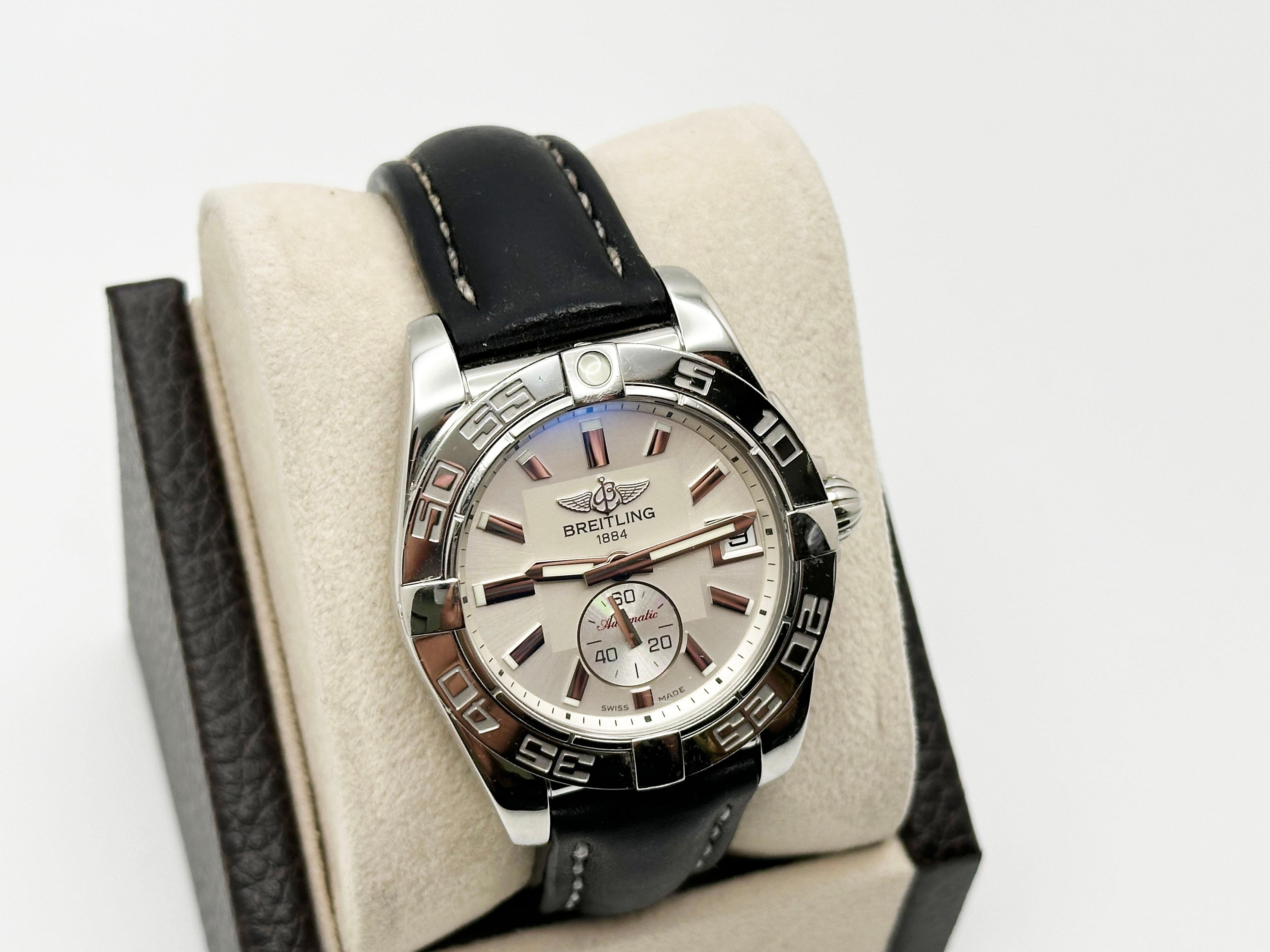 Breitling Galactic 36 A37330 Stainless Steel Leather Band Box Paper In condizioni ottime in vendita a San Diego, CA