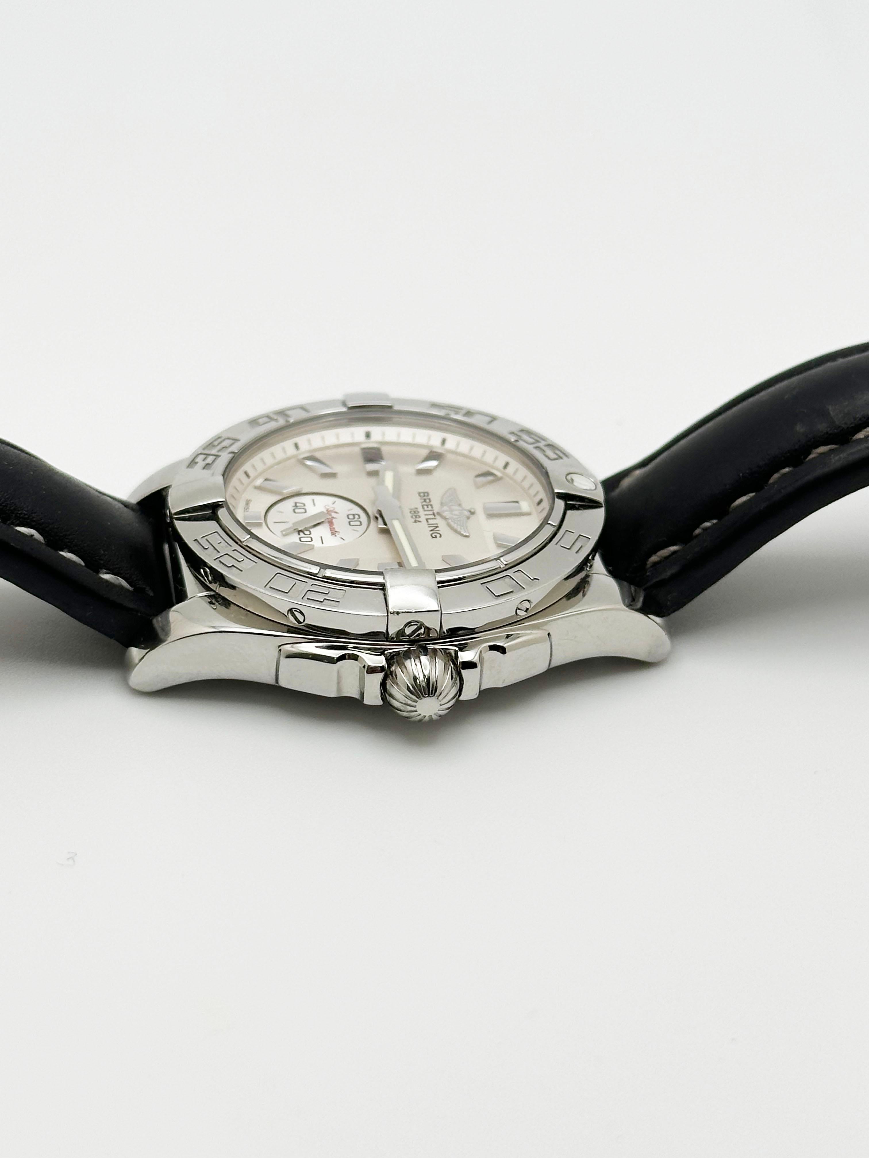 Breitling Galactic 36 A37330 Stainless Steel Leather Band Box Paper in vendita 2