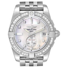 Breitling Galactic 36 MOP Dial Diamond Steel Ladies Watch A37330 Unworn