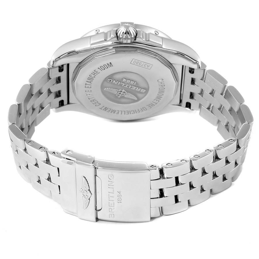 Breitling Galactic 36 Mother of Pearl Diamond Steel Ladies Watch A37330 Box Card For Sale 1