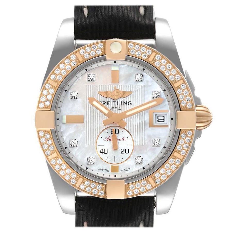 Breitling Galactic 36 Edelstahl Roségold MOP Zifferblatt Diamantuhr C37330