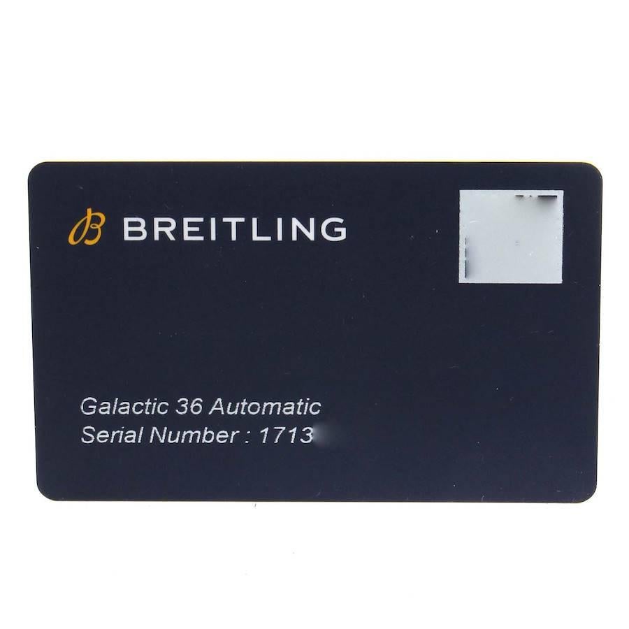 Breitling Galactic 36 Edelstahl Roségold MOP Zifferblattuhr C37330 Ungetragen im Angebot 4