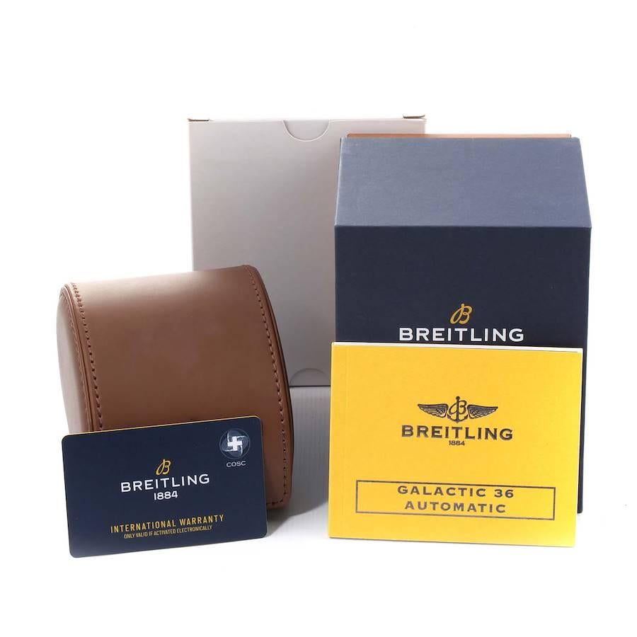 Breitling Galactic 36 Edelstahl Roségold MOP Zifferblattuhr C37330 Ungetragen im Angebot 5