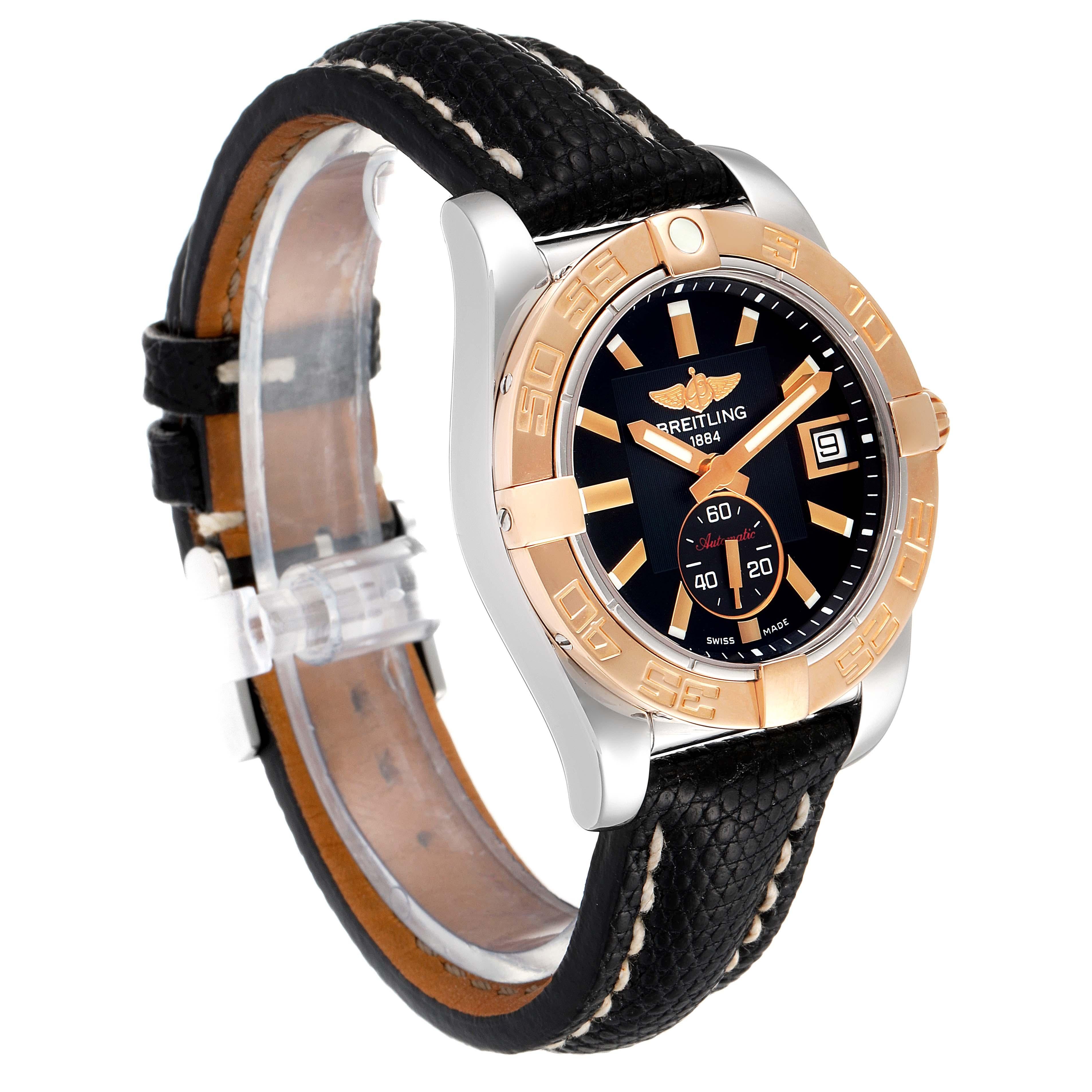 Breitling Galactic 36 Stainless Steel Rose Gold Watch C37330 In Excellent Condition For Sale In Atlanta, GA