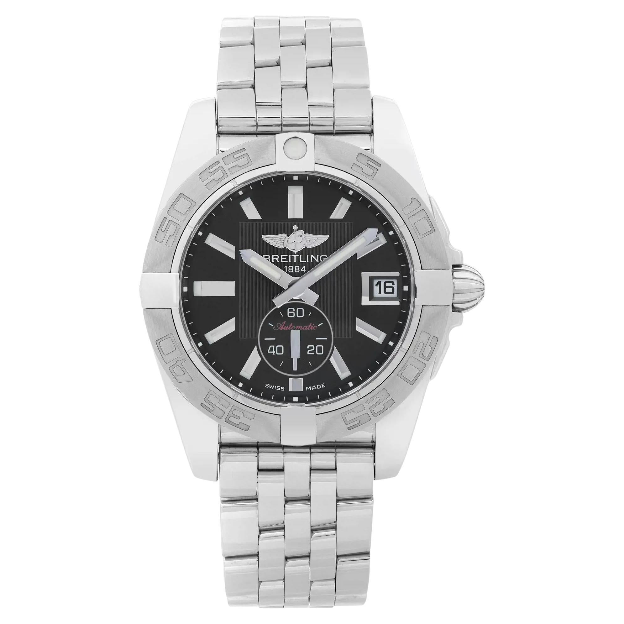 Montre unisexe à cadran noir automatique en acier Breitling Galactic 36 A3733011/BA33SS en vente