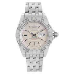 Used Breitling Galactic 41 Steel Silver Dial Automatic Mens Watch A49350L2/G699-366A