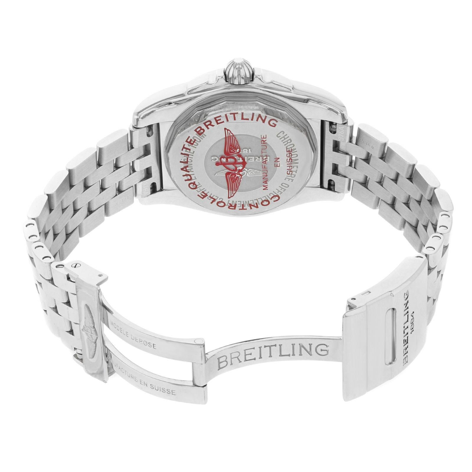 Breitling Galactic Black Dial Steel Quartz Ladies Watch A7433053/BE08-376A 1