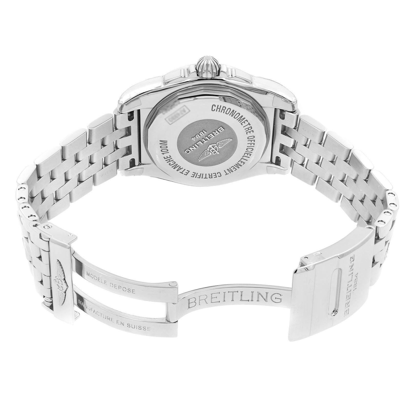 Breitling Galactic Diamond Steel Black Quartz Ladies Watch A7433053/BE08-376A 2