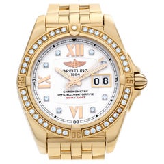 Breitling Galactic h49350 18 Karat Rose Gold White Dial Automatic Watch