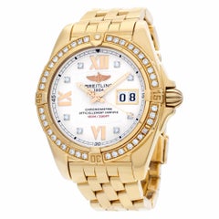Breitling Galactic h49350 18 Karat Rose Gold White Dial Automatic Watch