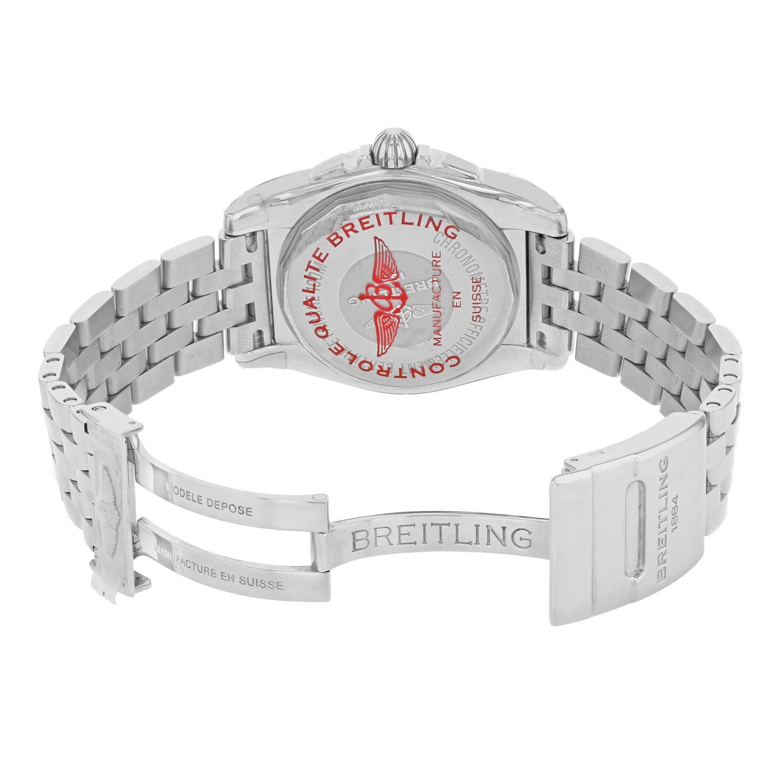 Breitling Galactic Steel MOP Diamonds Quartz Ladies Watch A7433053/A779-376A 1