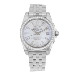 Breitling Galactic Steel MOP Diamonds Quartz Ladies Watch A7433053/A779-376A
