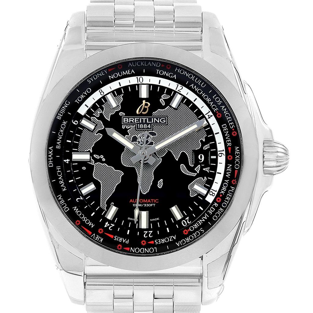 Men's Breitling Galactic Unitime SleekT Black Dial Men’s Watch AB0152 Unworn