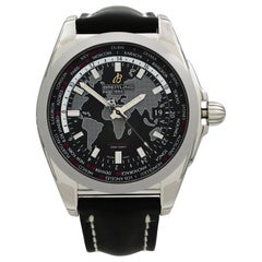 Breitling Galactic Unitime Steel Black Dial Automatic Watch WB3510U4/BD94-744P