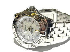 Breitling Galactic Watch with Mother of Pearl Dial Diamond Dial Quartz Date