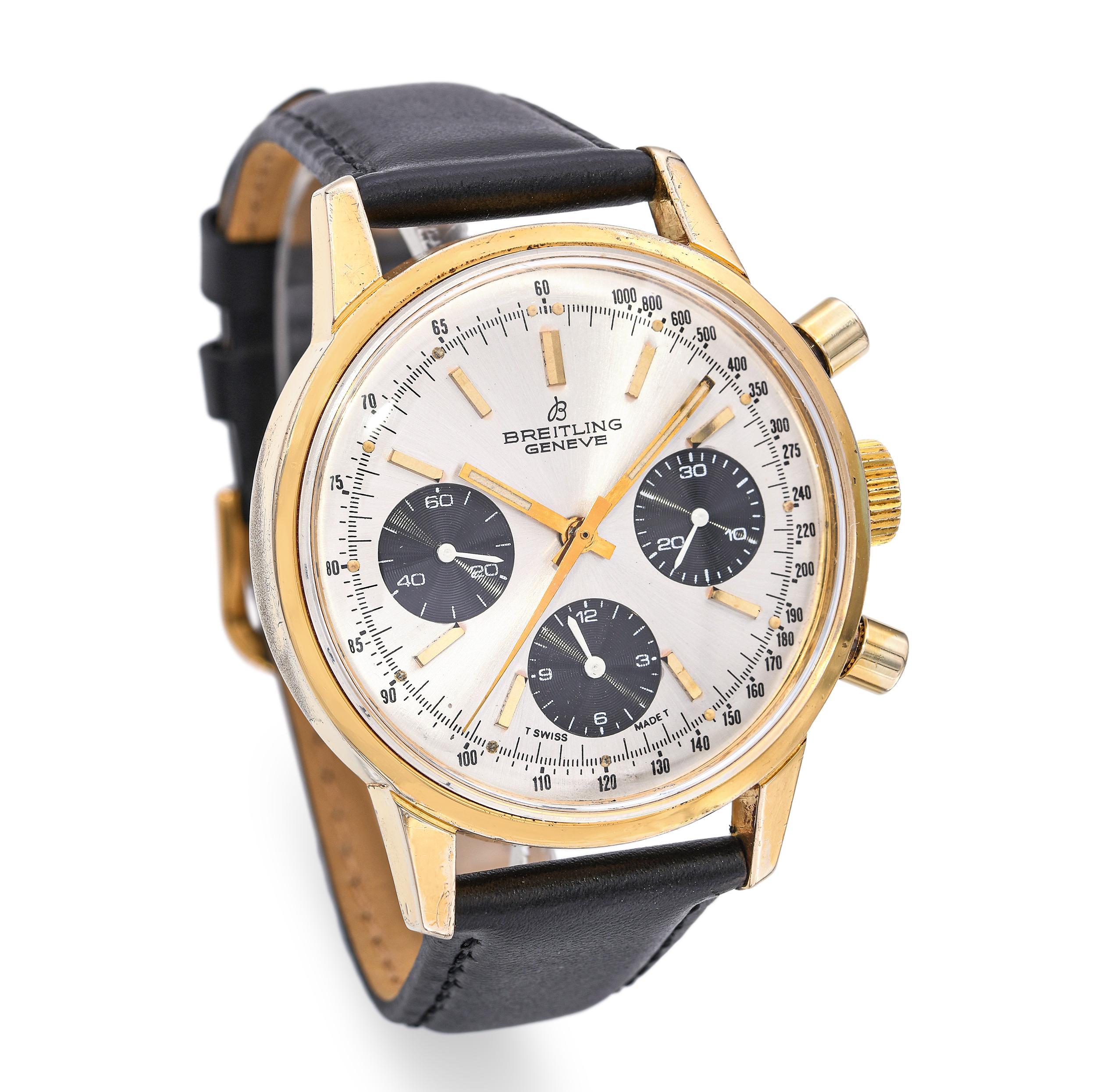 Orologio da uomo Breitling Genève Panda Dial Top Time Chronograph Ref. 815 In condizioni buone in vendita a New York, NY