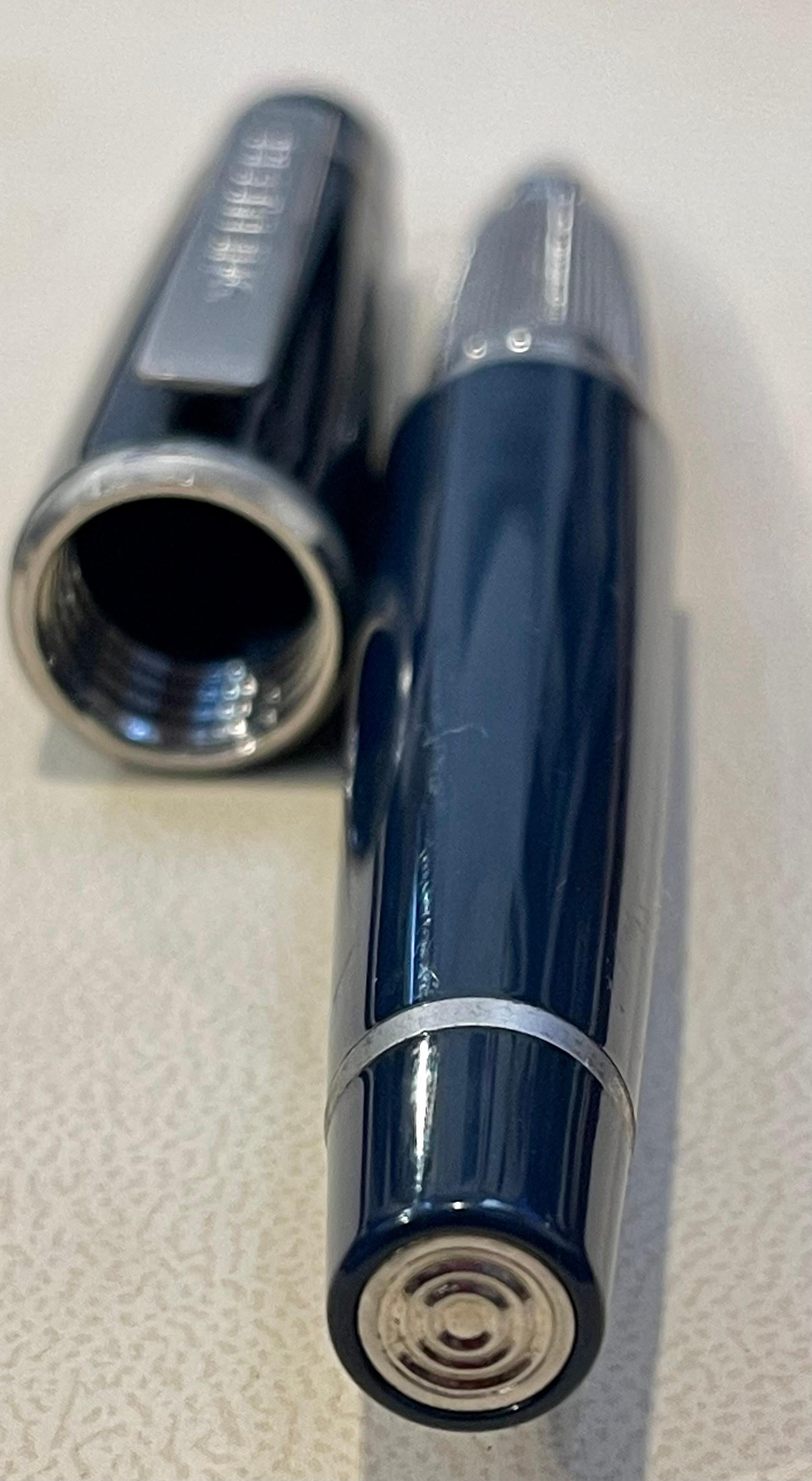 Breitling Genuine Ballpoint Pen Black and Silver with Leather Case 1
