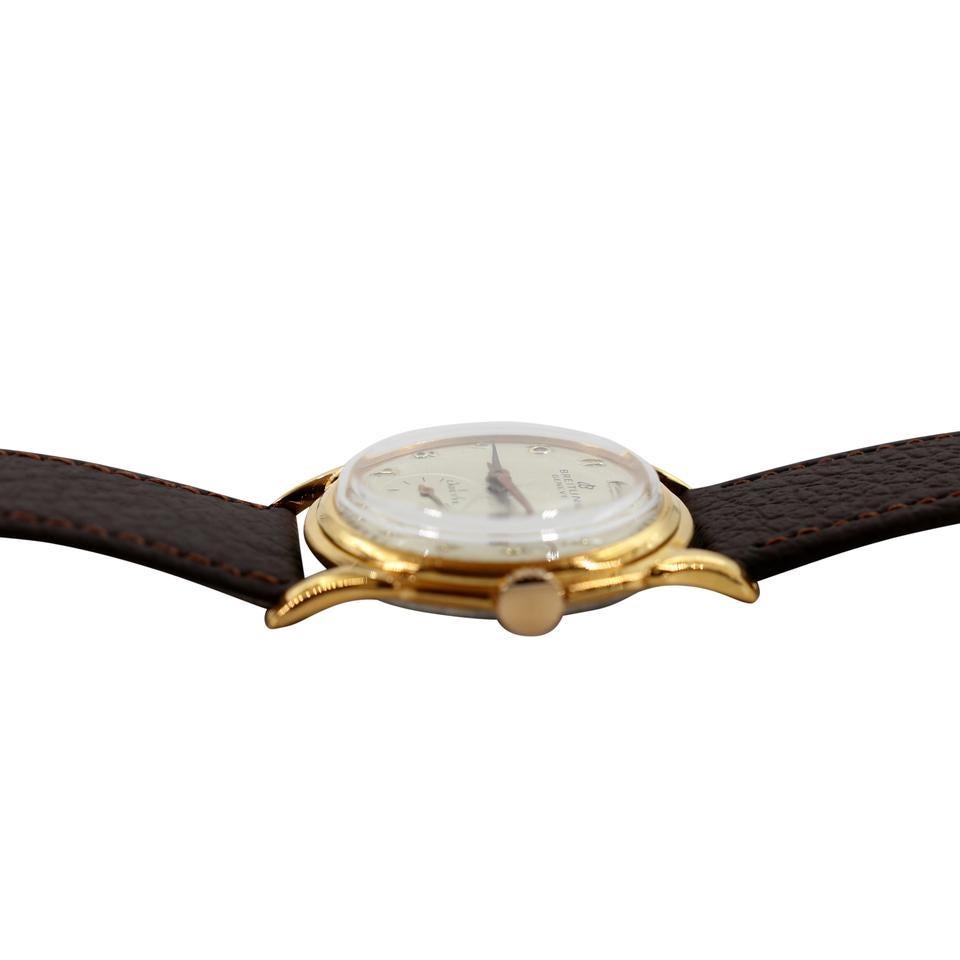 Bracelet classique Breitling « Cadette » en or pour hommes, ca. 1950. Regarder en vente 1