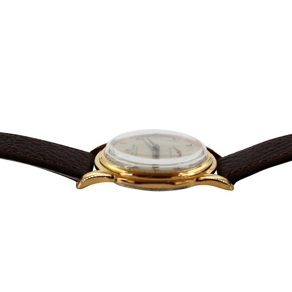 Bracelet classique Breitling « Cadette » en or pour hommes, ca. 1950. Regarder en vente 2