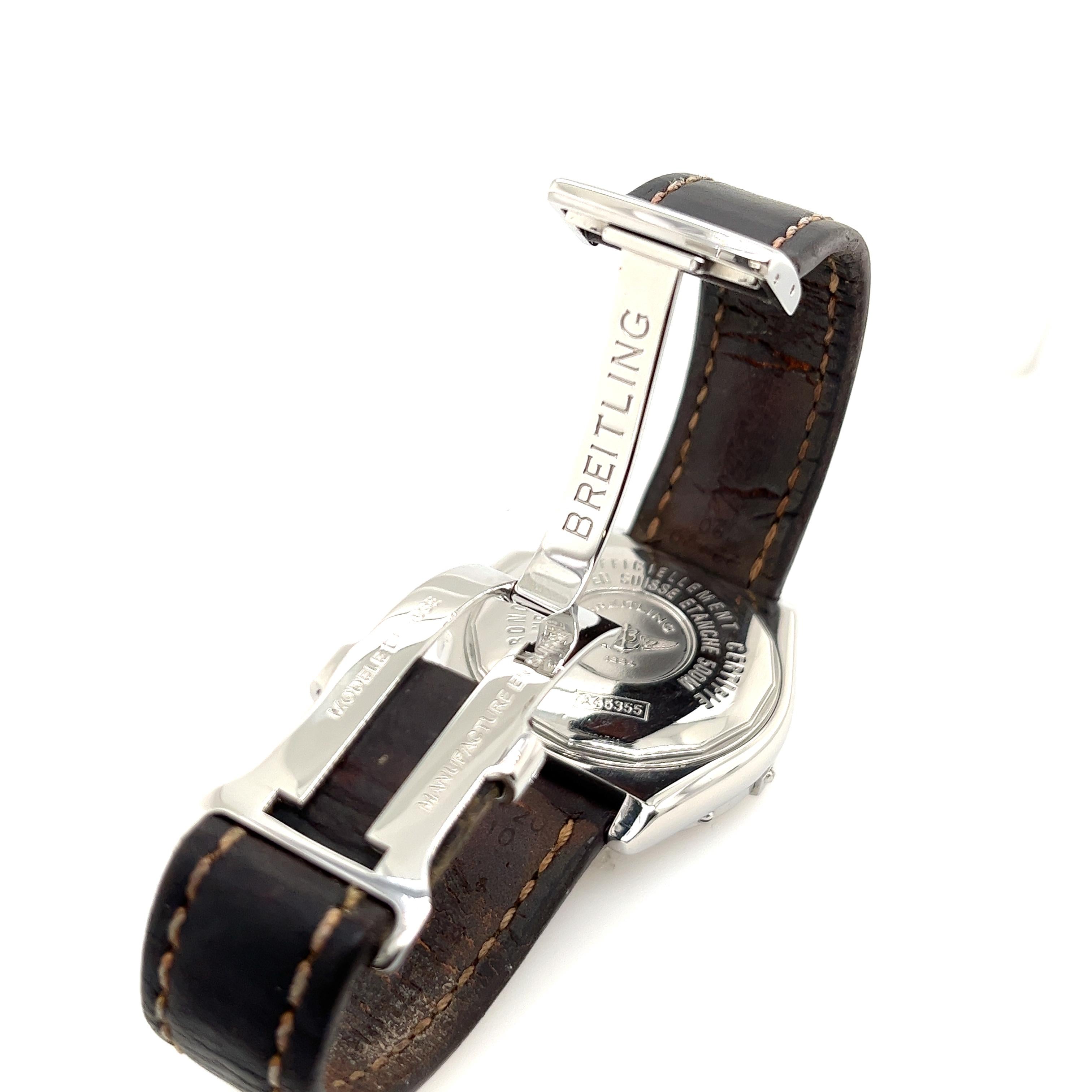 Breitling Headwind Date Steel Black Dial Automatic Mens Watch A45355 Excellent état à London, GB