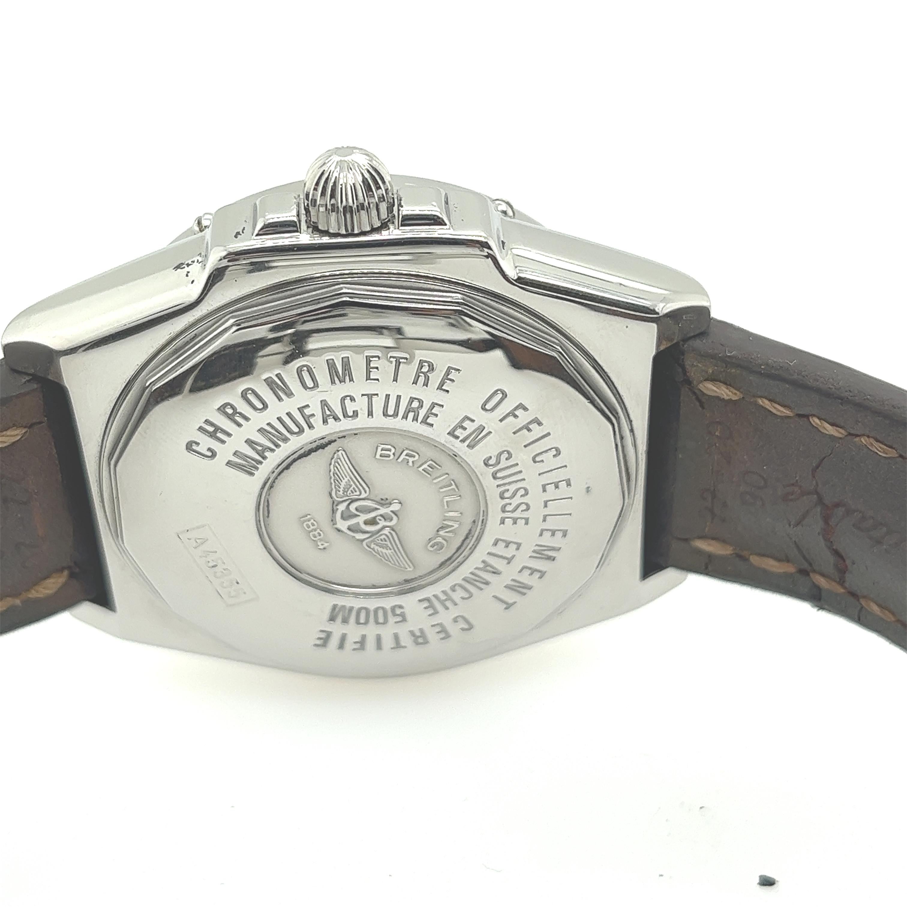 Breitling Headwind Date Steel Black Dial Automatic Mens Watch A45355 1