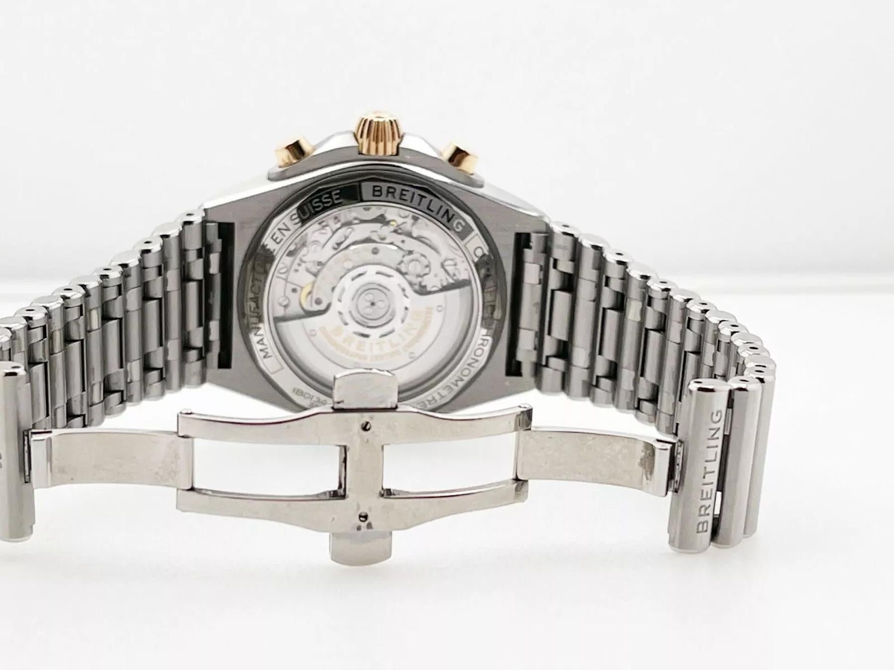 Women's or Men's Breitling IB0134 Chronomat B01 42mm Stainless Steel 18K Rose Gold Box Paper