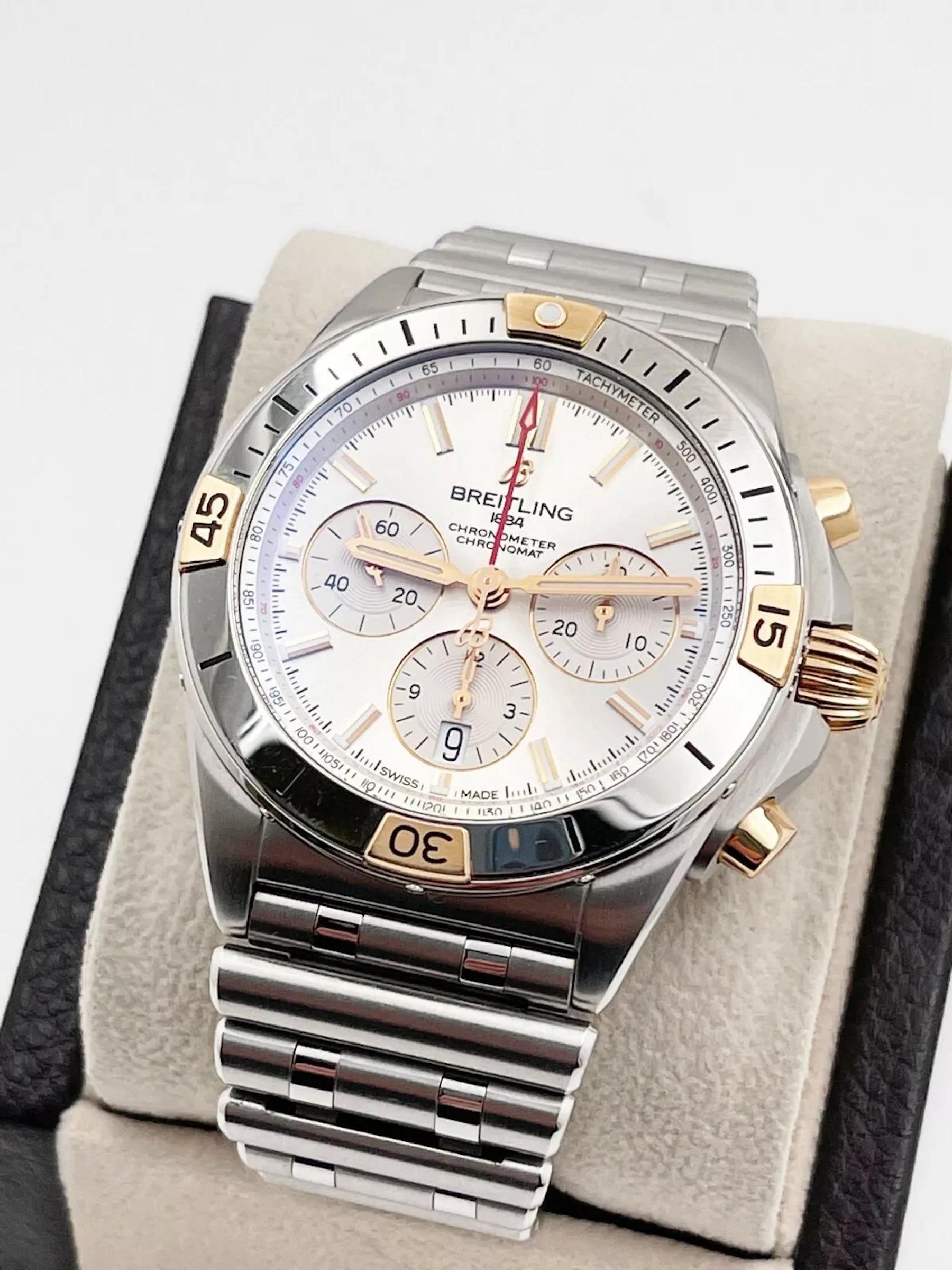 Breitling IB0134 Chronomat B01 42mm Stainless Steel 18K Rose Gold Box Paper 5