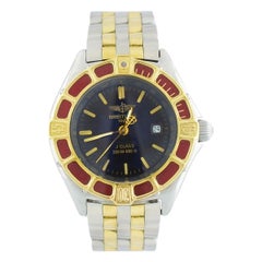 Vintage Breitling J Class D52065 Women's Quartz Watch Two Tone 18K & SS